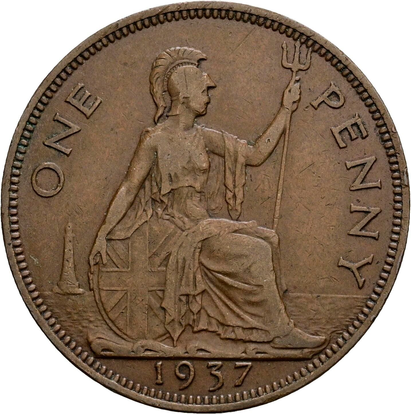 One Penny Georg VI. (1936-1952) 1937 – Rückseite