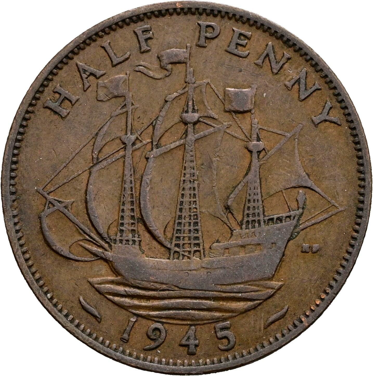Half Penny Georg VI. (1936-1952) 1945 – Rückseite