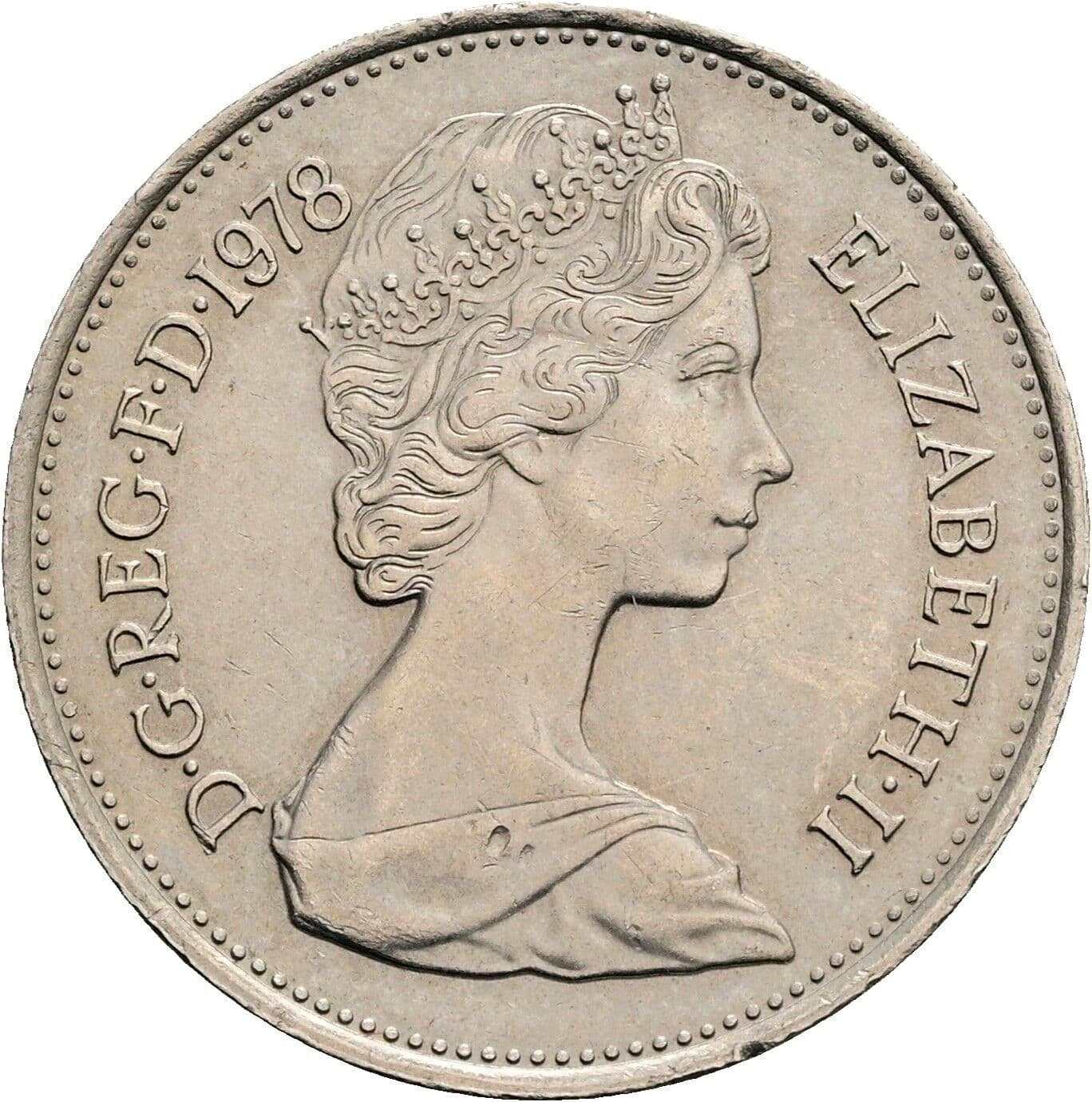 5 New Pence Elisabeth II. 1952-2022 1978 – Vorderseite