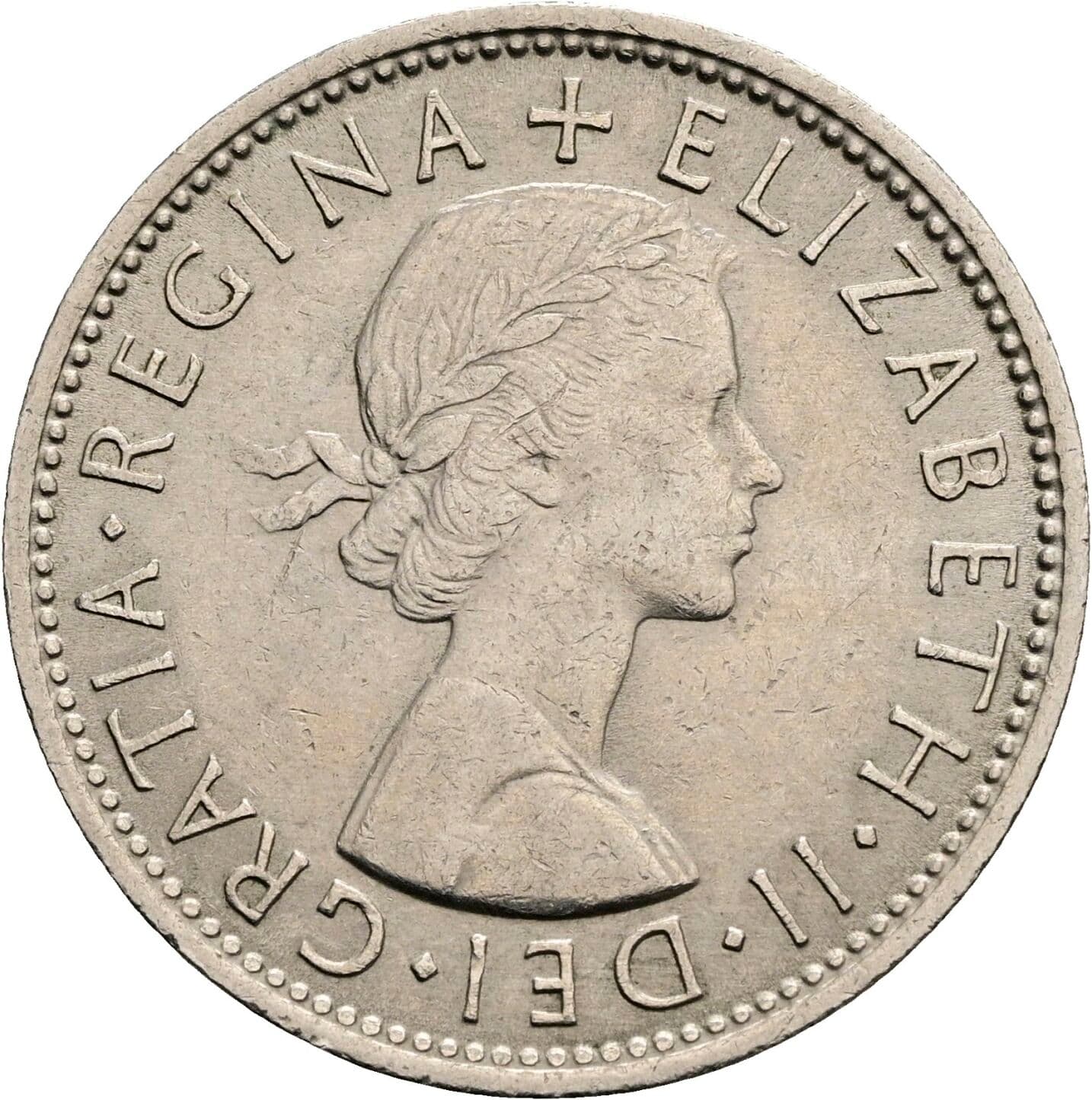 2 Shillings Elisabeth II. 1952-2022 1965 – Vorderseite