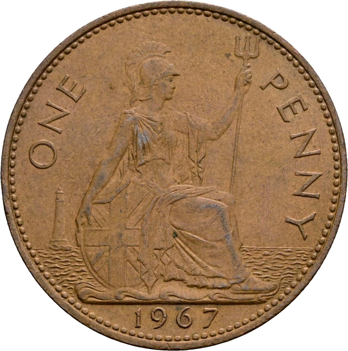 One Penny Elisabeth II. 1952-2022 1967 – Rückseite
