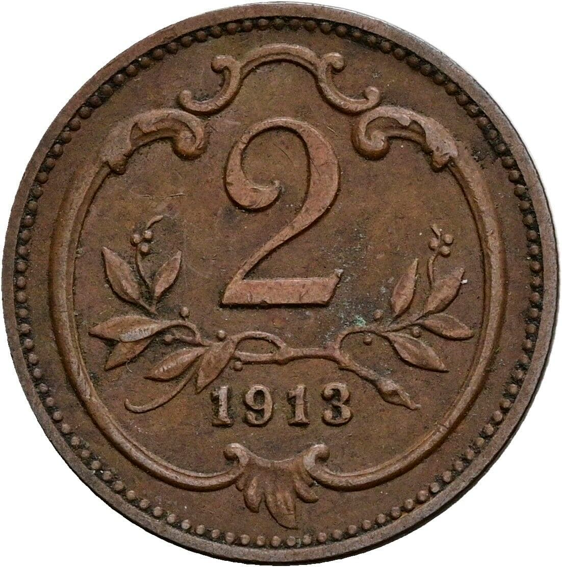 2 Heller Franz Joseph I. 1848-1916 1913 – Vorderseite