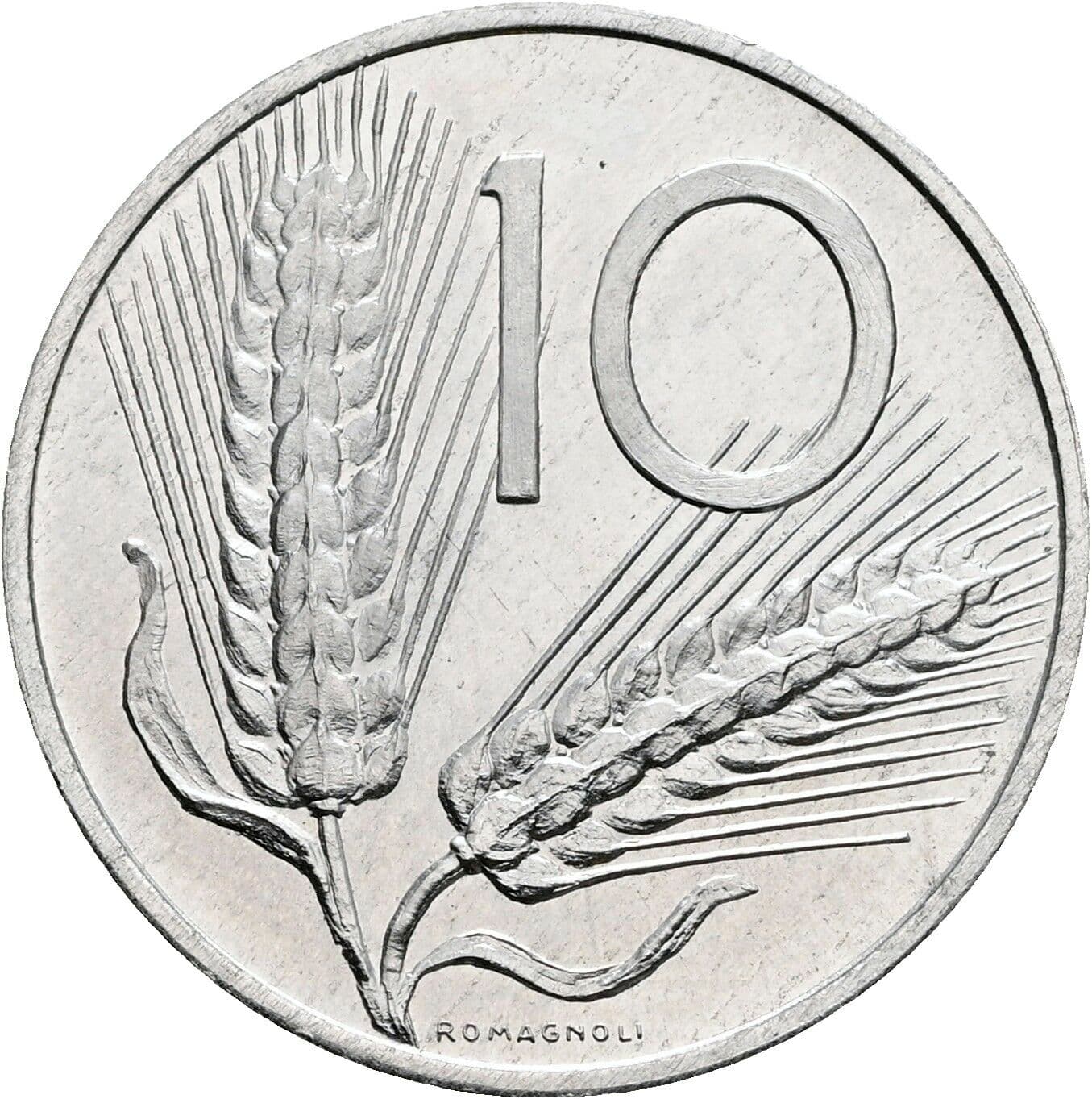 10 Lire 1970 – Vorderseite