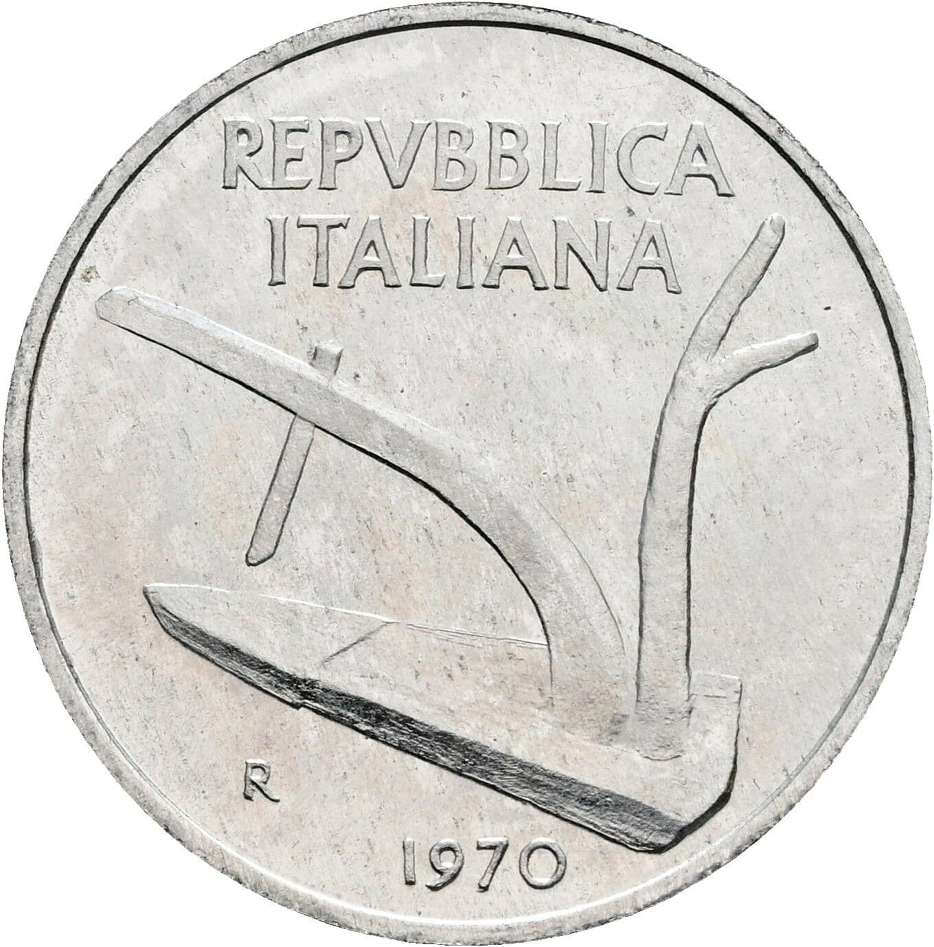 10 Lire 1970 – Rückseite
