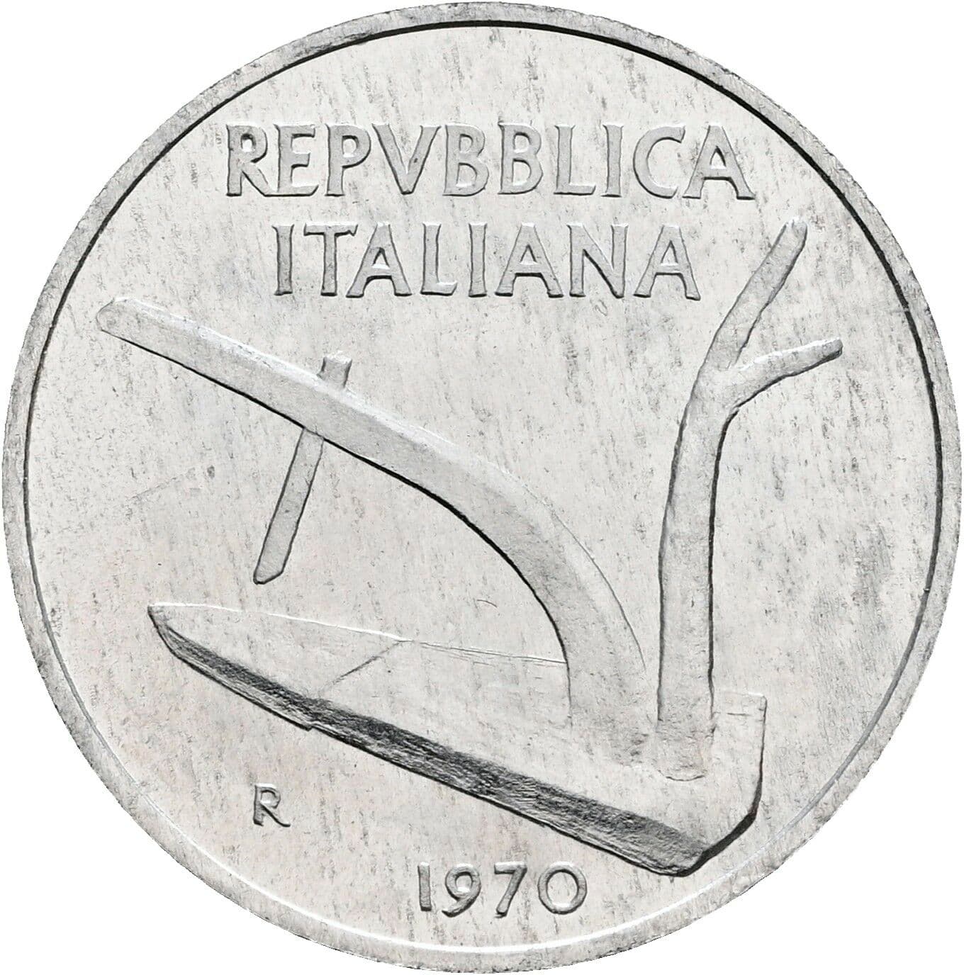 10 Lire 1970 – Rückseite