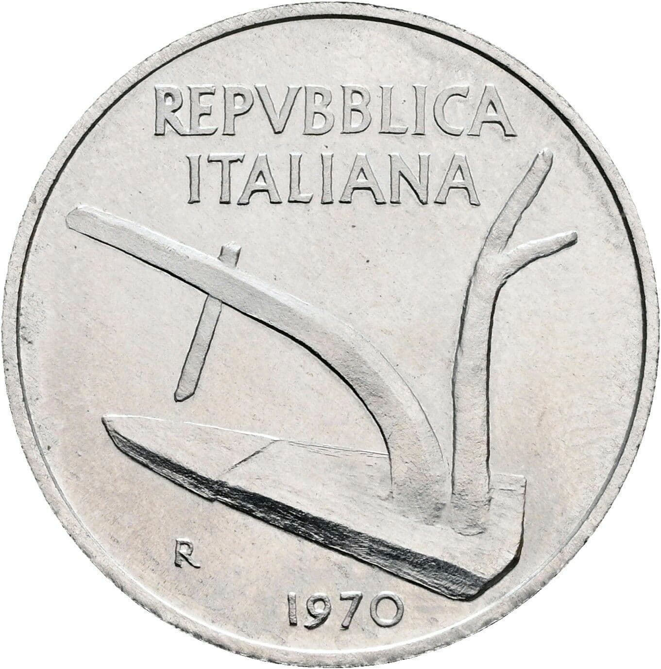 10 Lire 1970 – Rückseite