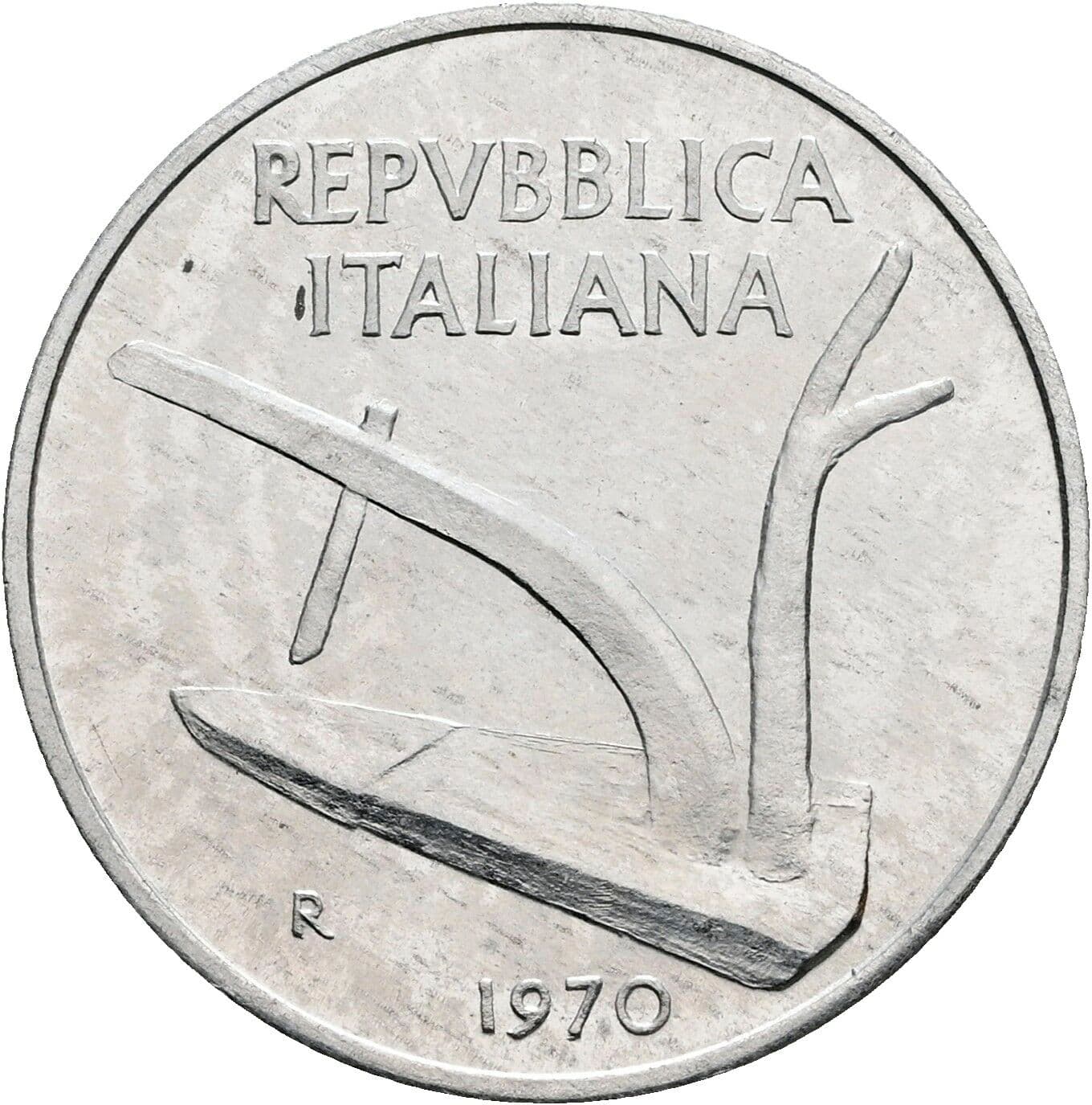 10 Lire 1970 – Rückseite