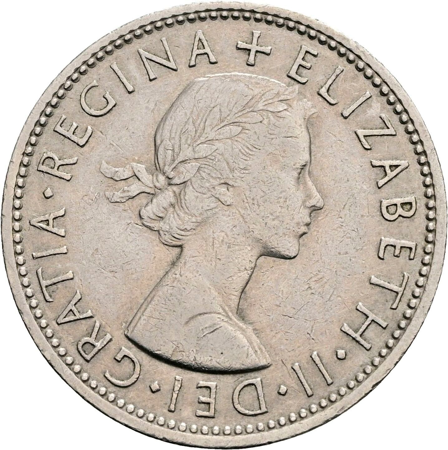 2 Shillings Elisabeth II. 1952-2022 1966 – Vorderseite
