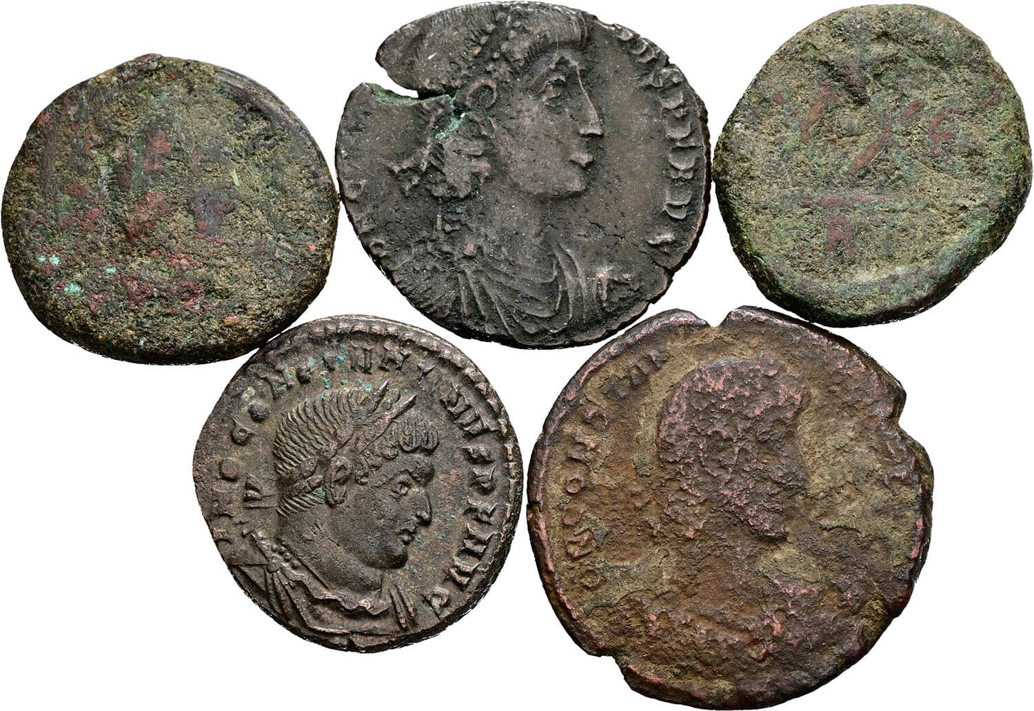 Lot 5 Stück Kleinmünzen – Vorderseite