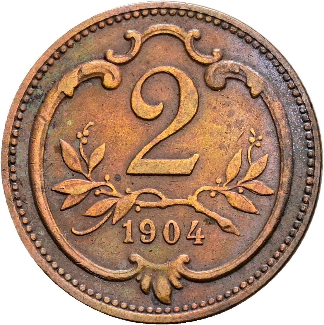 2 Heller Franz Joseph I. 1848-1916 1904 – Vorderseite