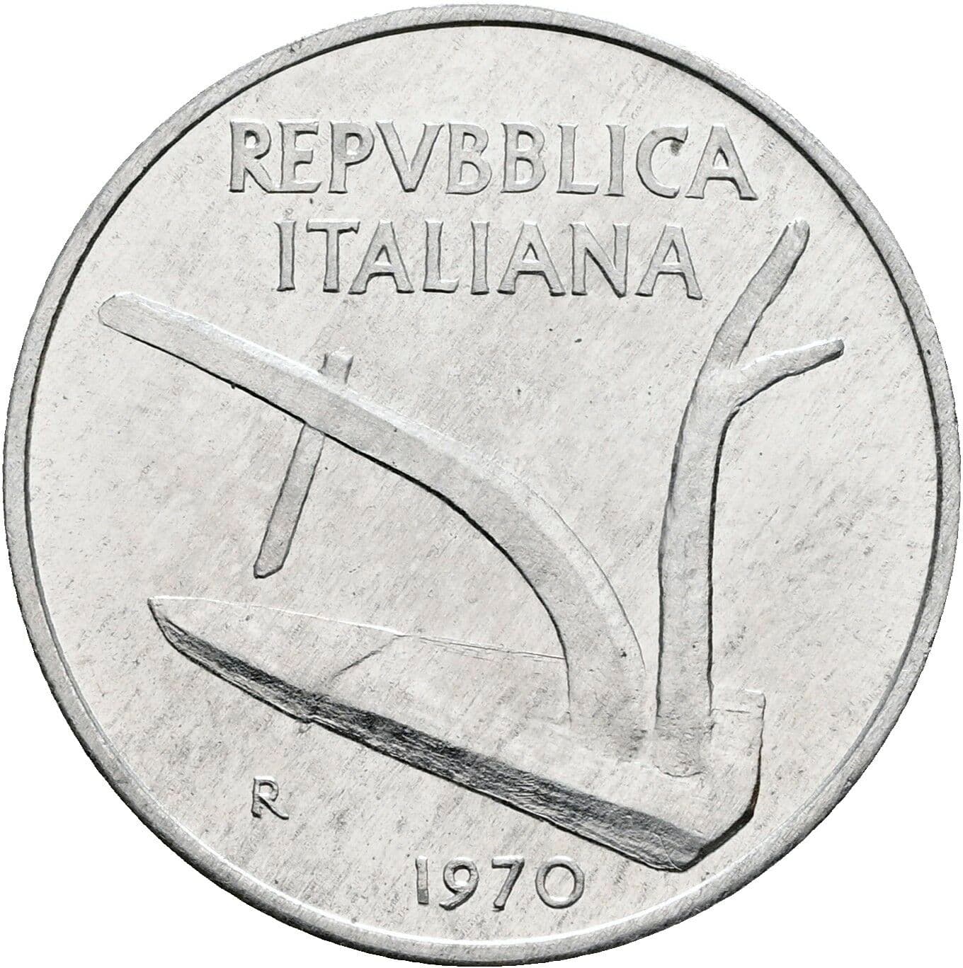 10 Lire 1970 – Rückseite