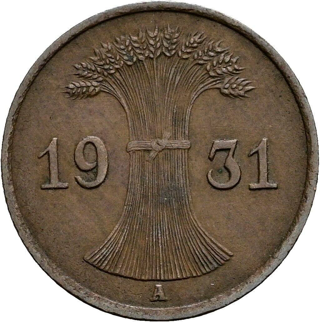 1 Reichspfennig 1931 A – Rückseite
