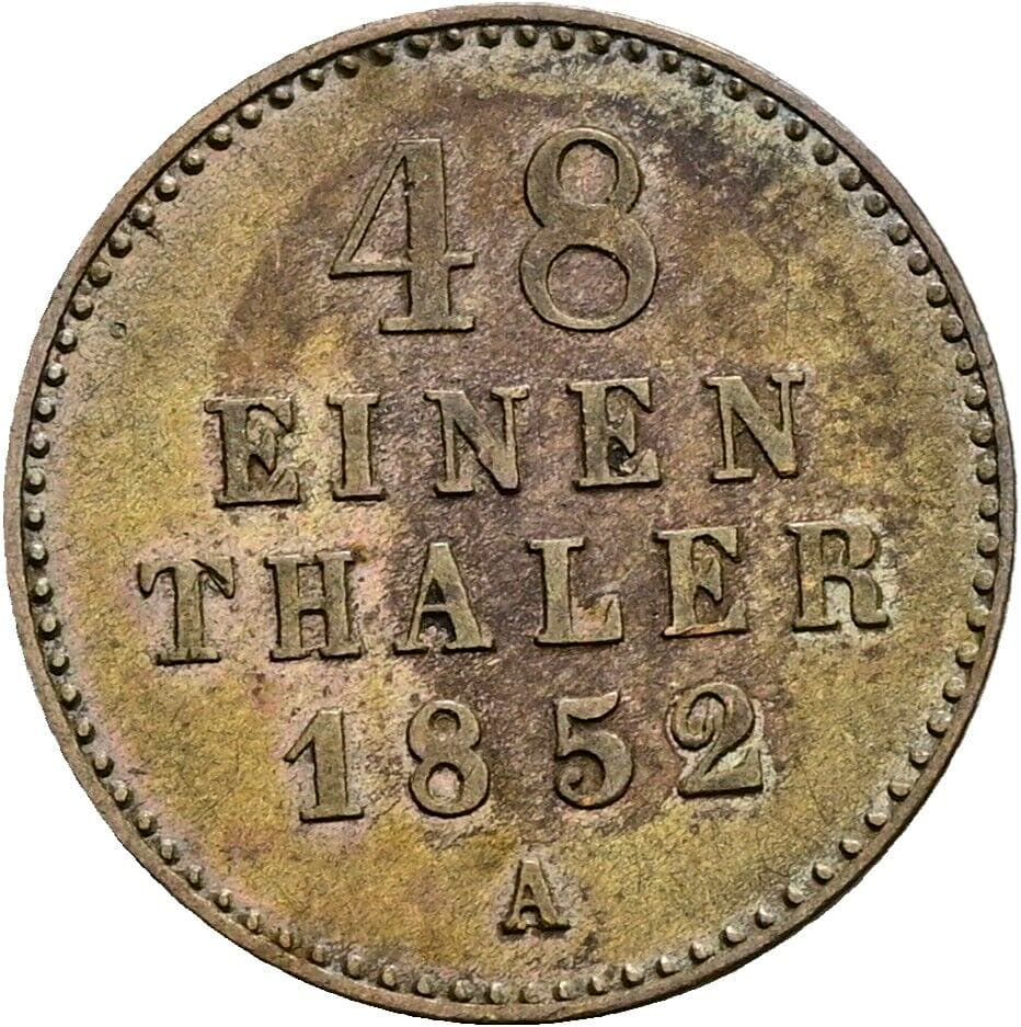 Schilling 1852 A – Vorderseite