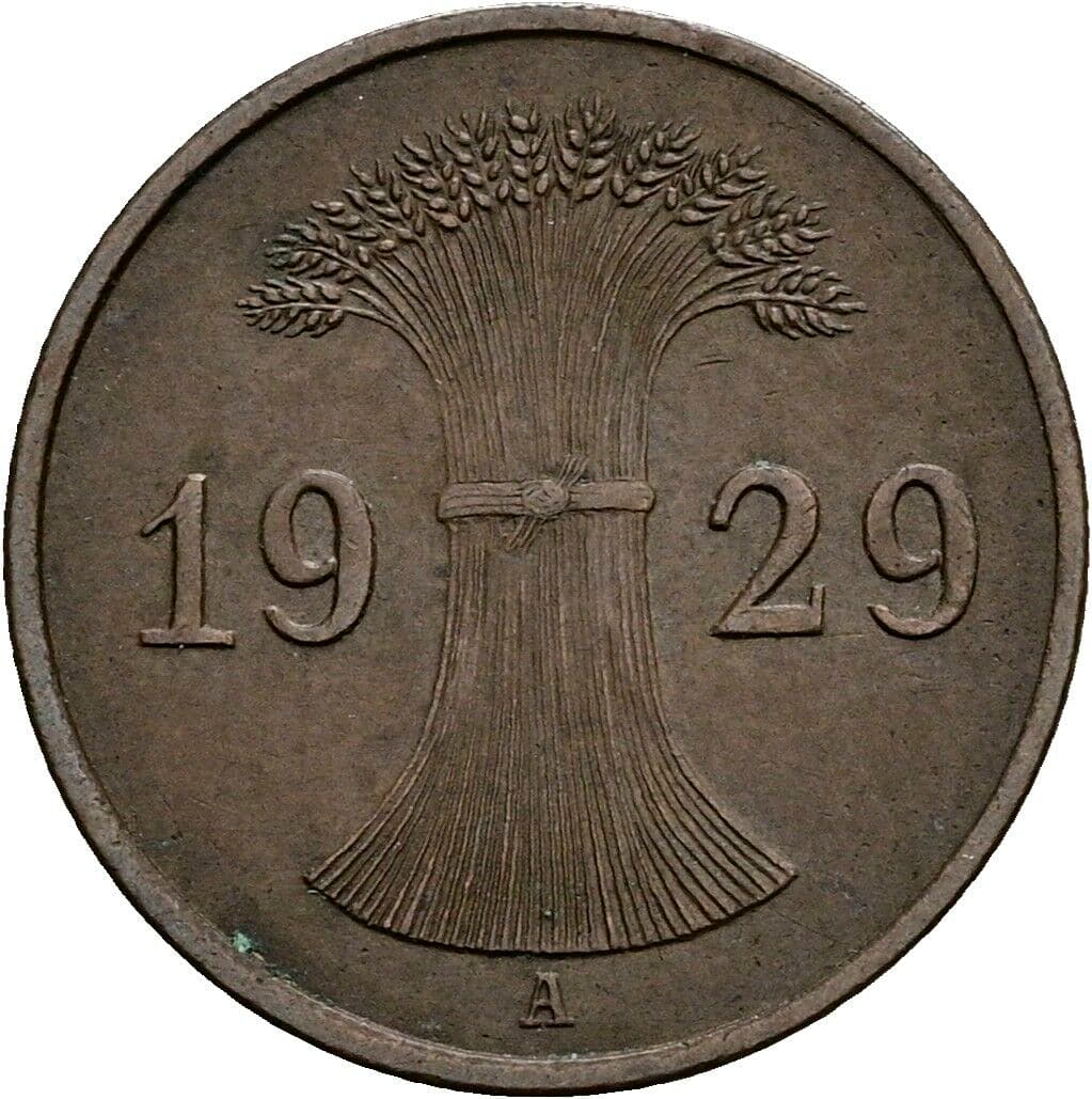 1 Reichspfennig 1929 A – Rückseite