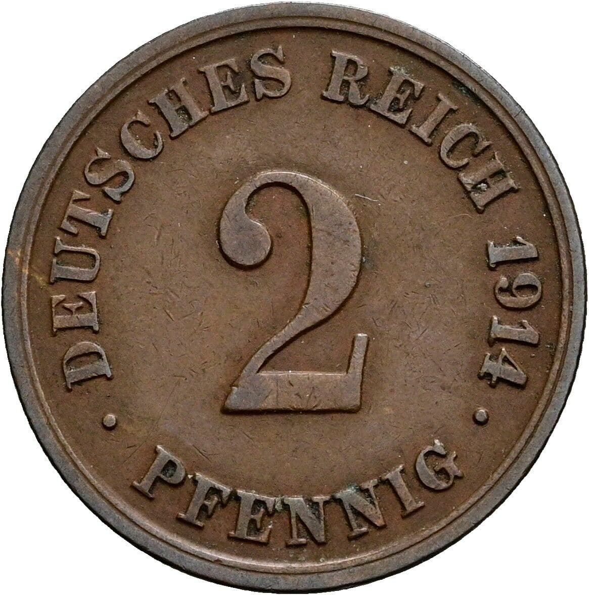2 Pfennig 1914 G – Vorderseite