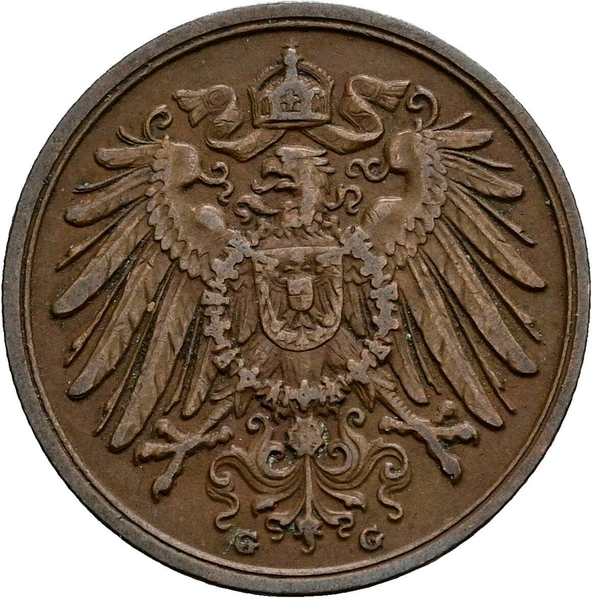 2 Pfennig 1914 G – Rückseite