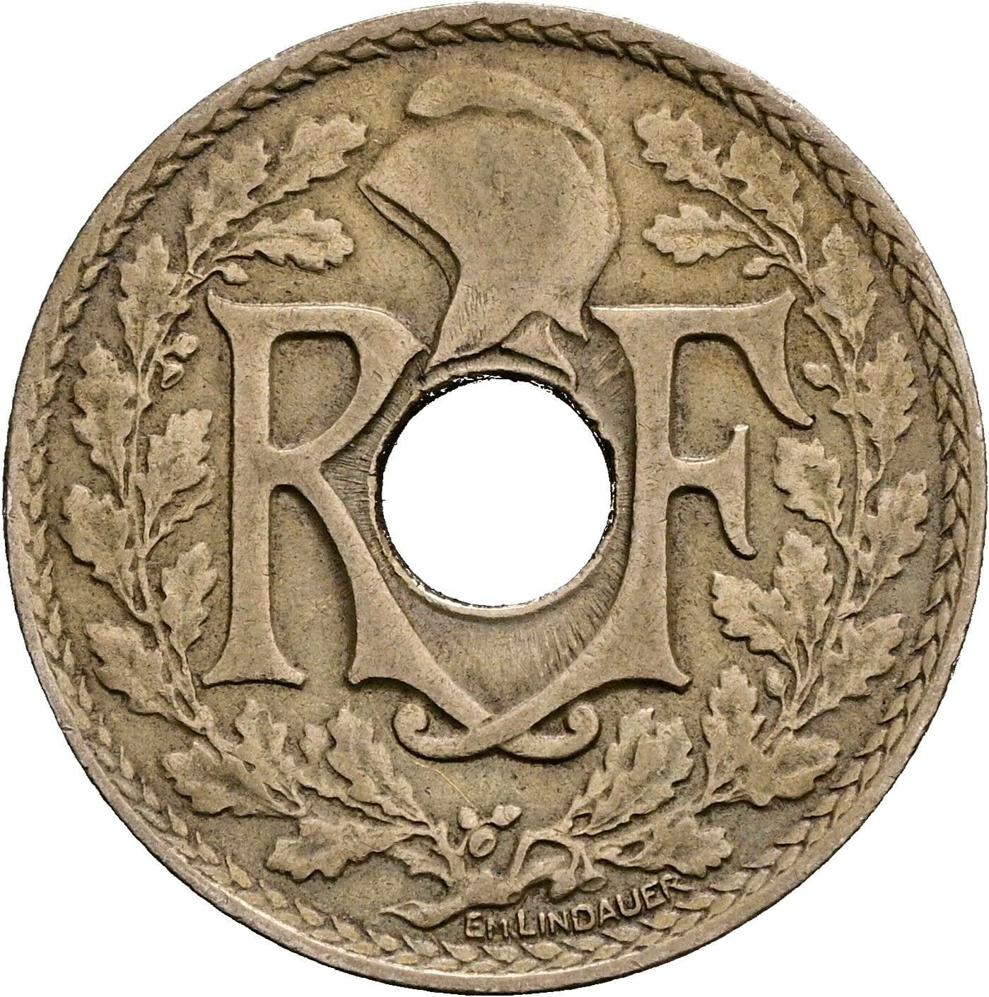 25 Centimes 1924 – Rückseite