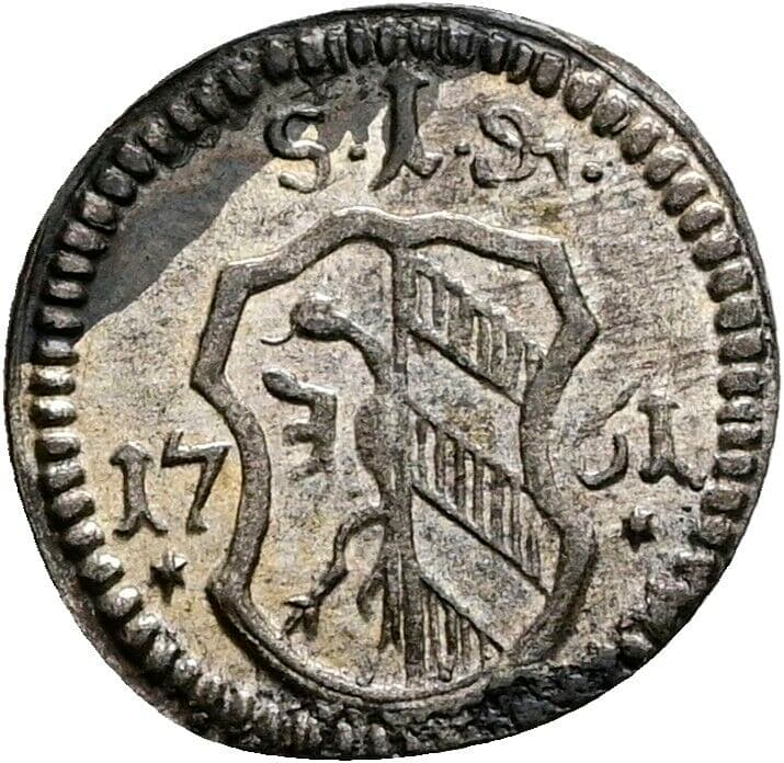 Pfennig 1761 – Vorderseite