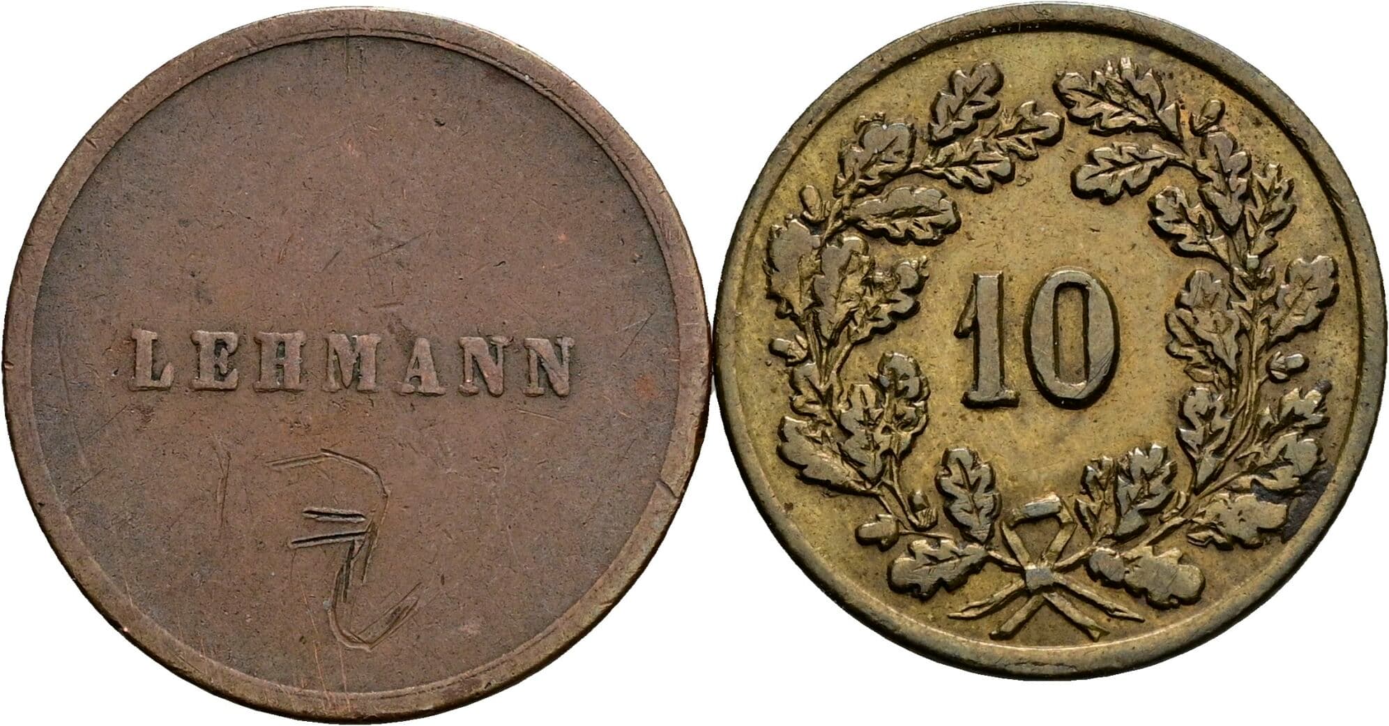 Lot 2 Stück Zahlmarken