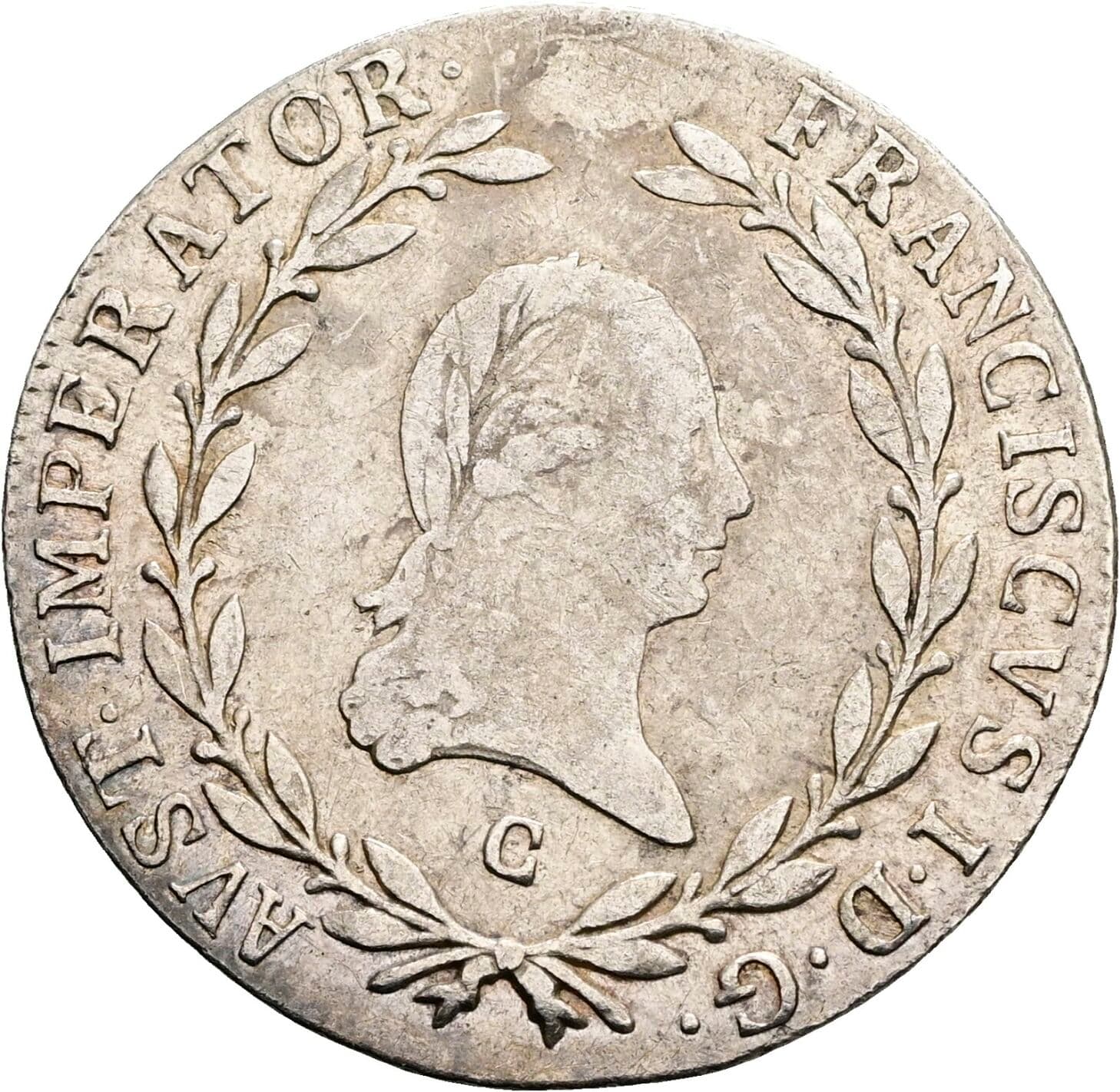 20 Kreuzer Franz II. (I). 1792-1835 1808 C, Prag – Vorderseite