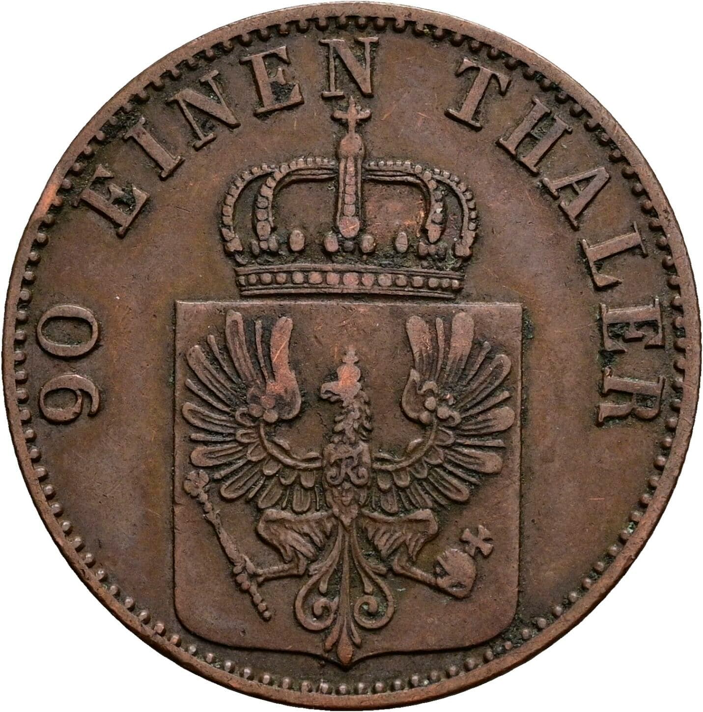 4 Pfennige Wilhelm I. 1861-1888 1867 A – Rückseite