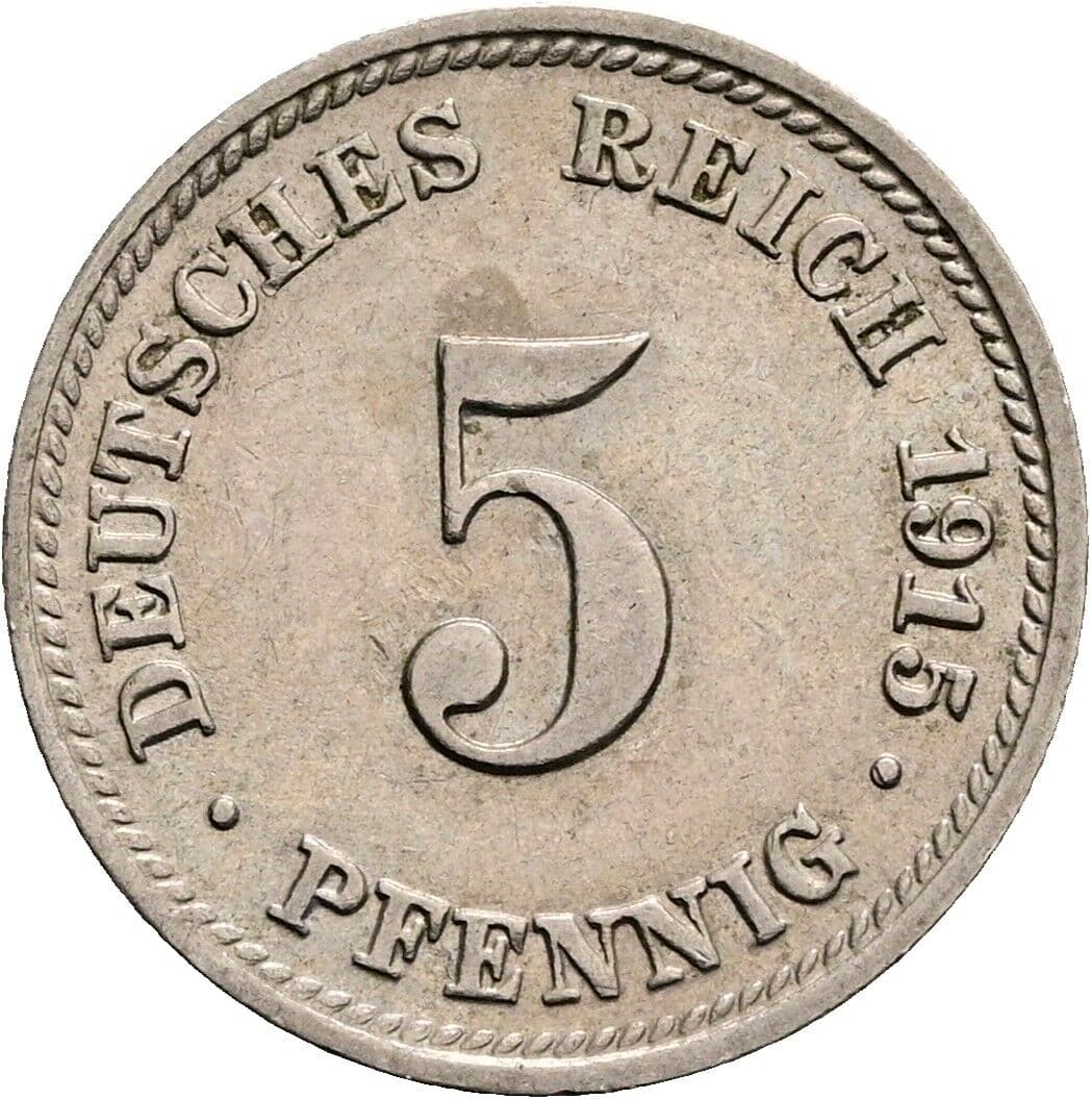 5 Pfennig 1915 D – Vorderseite