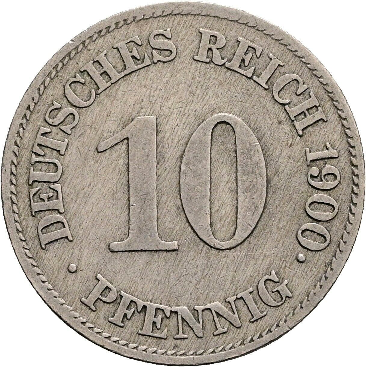 10 Pfennig 1900 E – Vorderseite