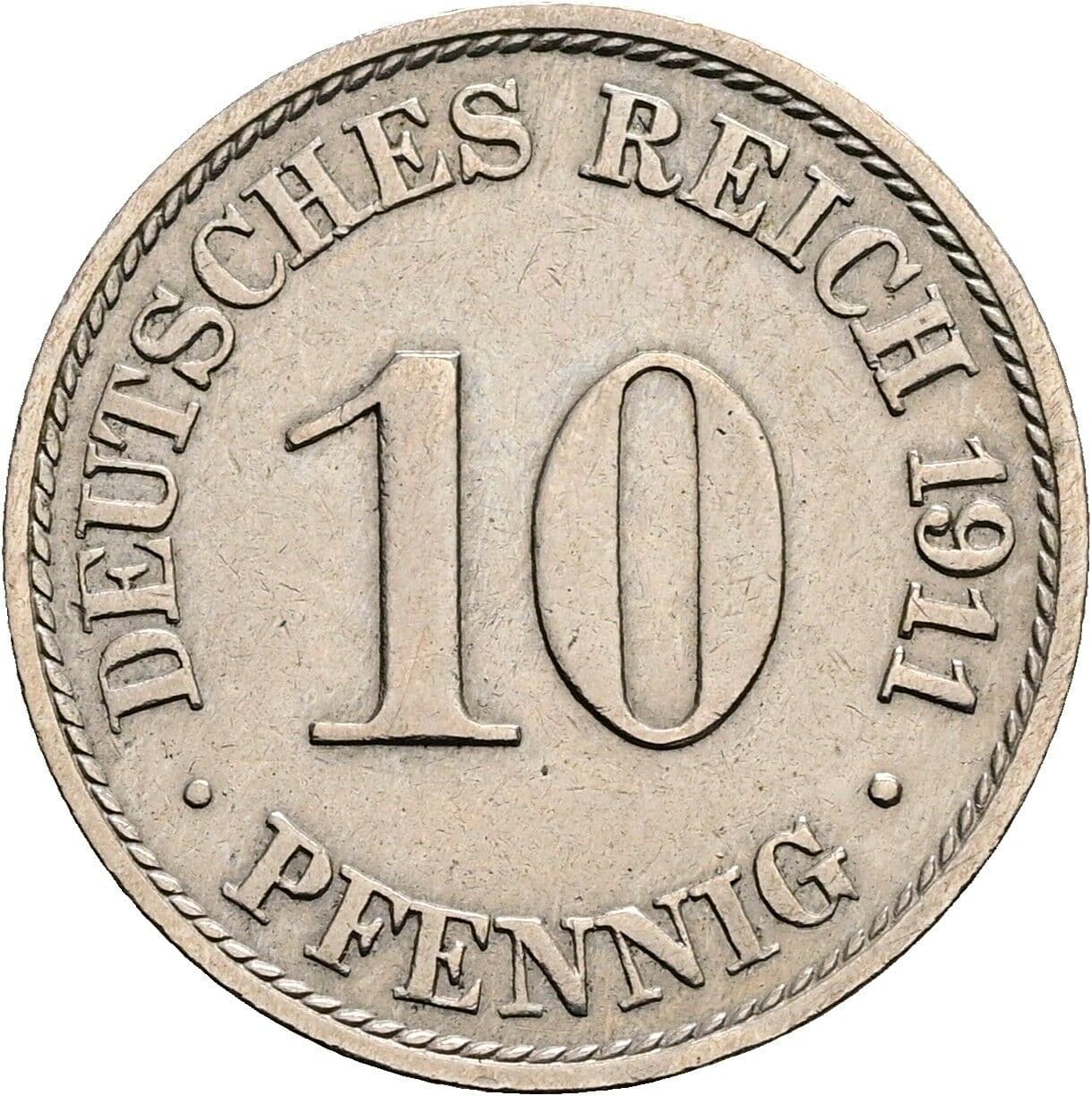 10 Pfennig 1911 A – Vorderseite