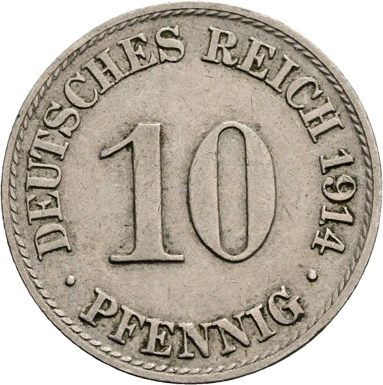 10 Pfennig 1914 A – Vorderseite
