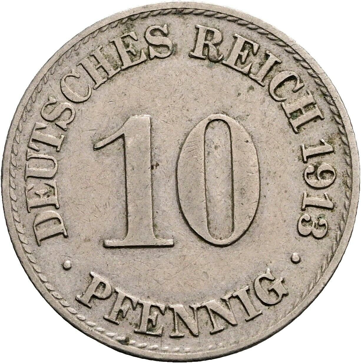 10 Pfennig 1913 A – Vorderseite