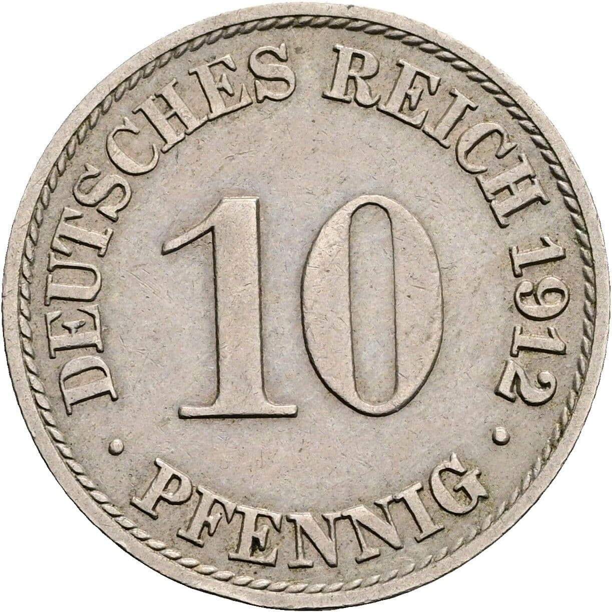 10 Pfennig 1912 A – Vorderseite