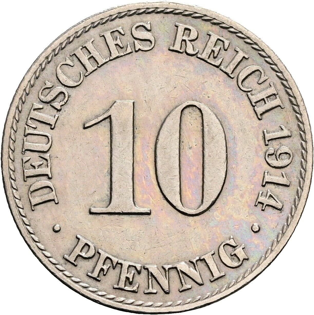 10 Pfennig 1914 A – Vorderseite