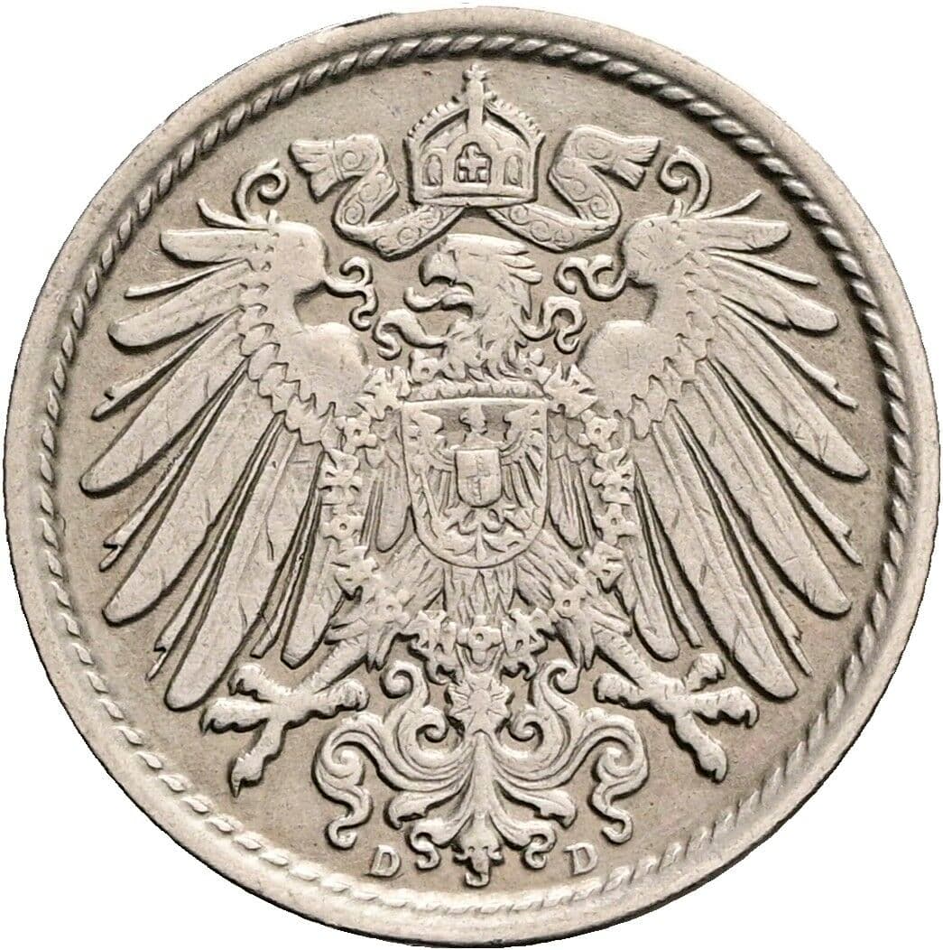 5 Pfennig 1915 D – Rückseite
