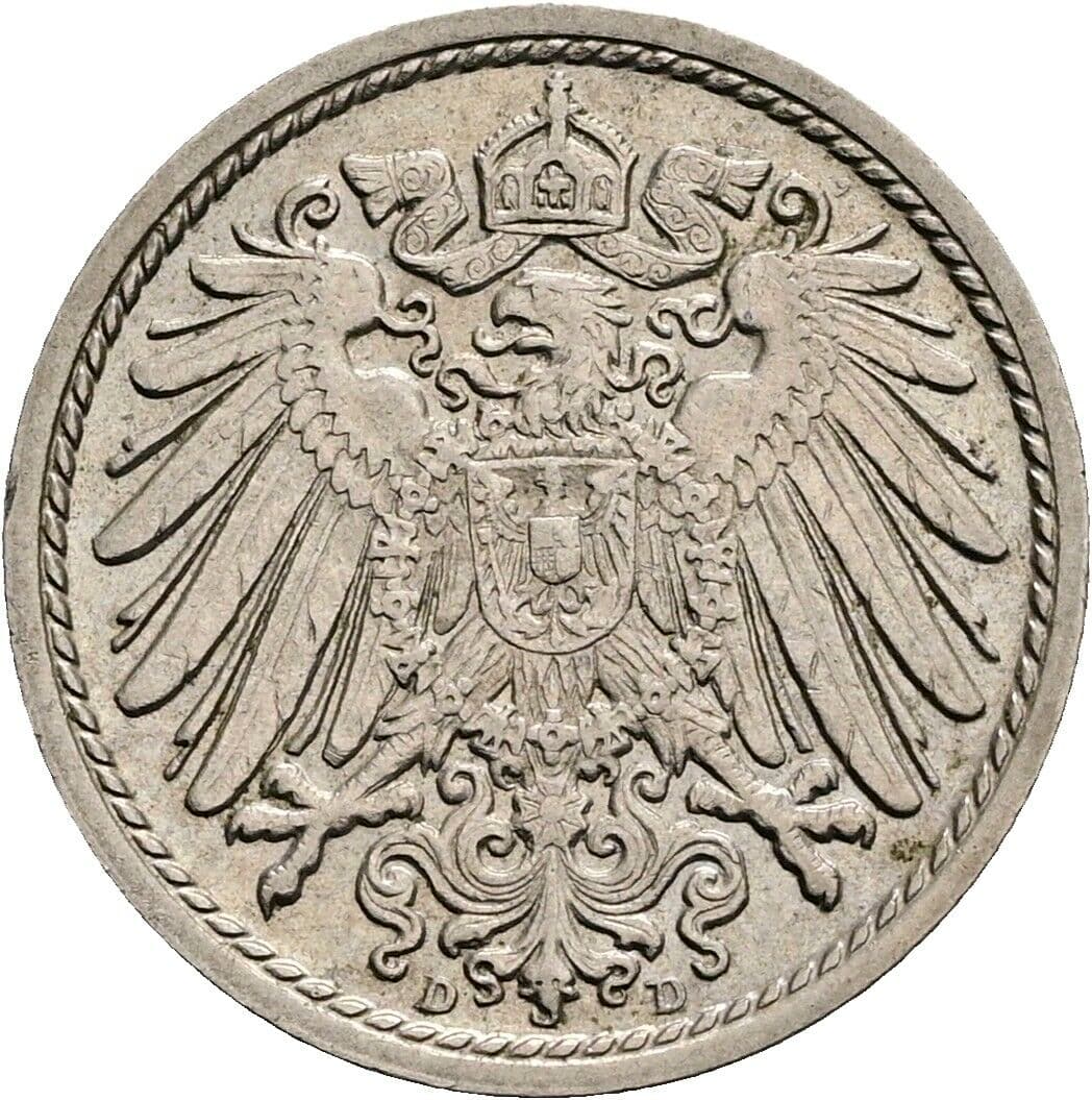 5 Pfennig 1915 D – Rückseite