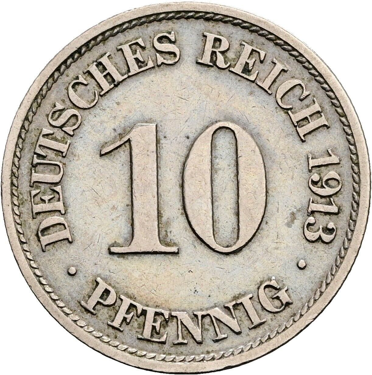10 Pfennig 1913 J – Vorderseite