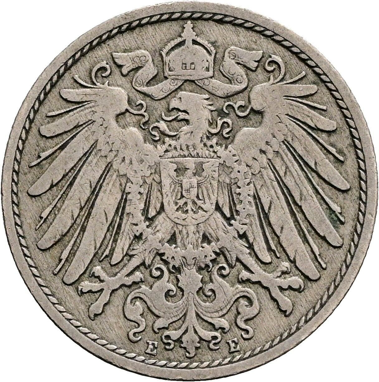 10 Pfennig 1900 E – Rückseite