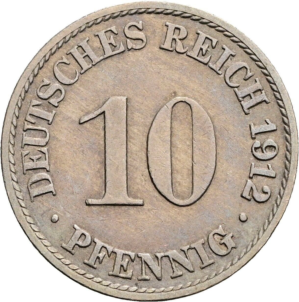 10 Pfennig 1912 A – Vorderseite
