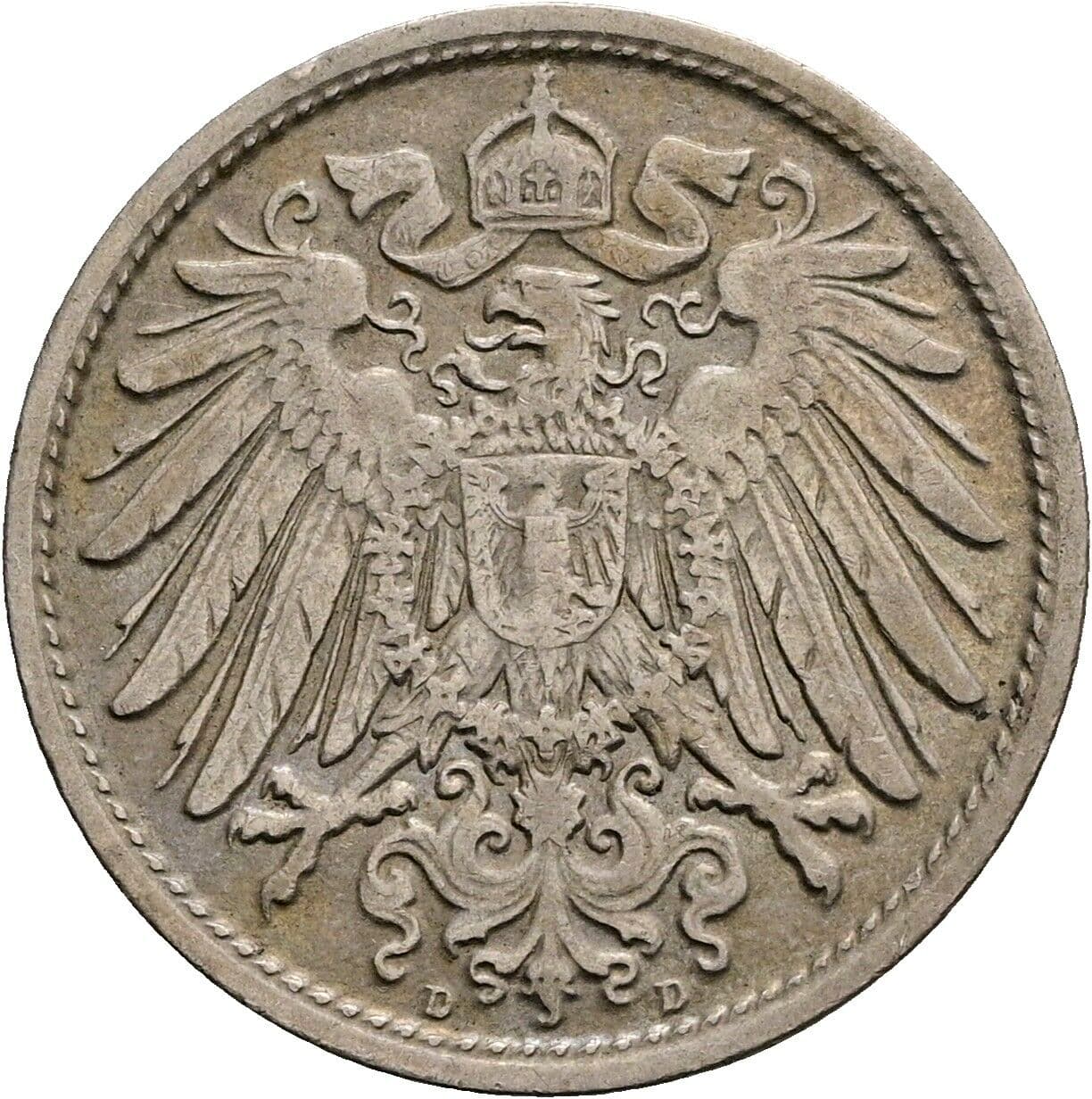 10 Pfennig 1912 D – Rückseite