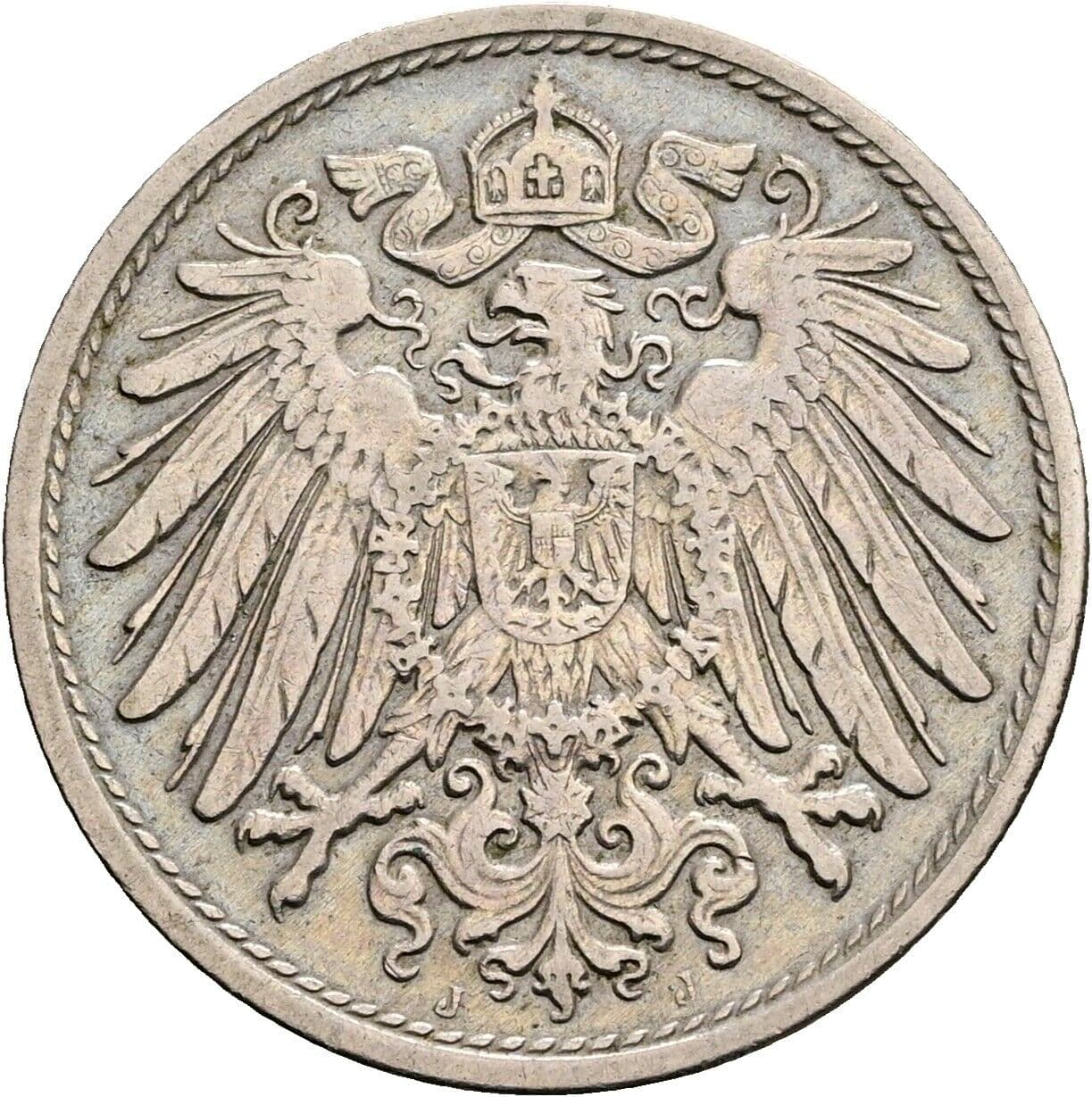 10 Pfennig 1913 J – Rückseite