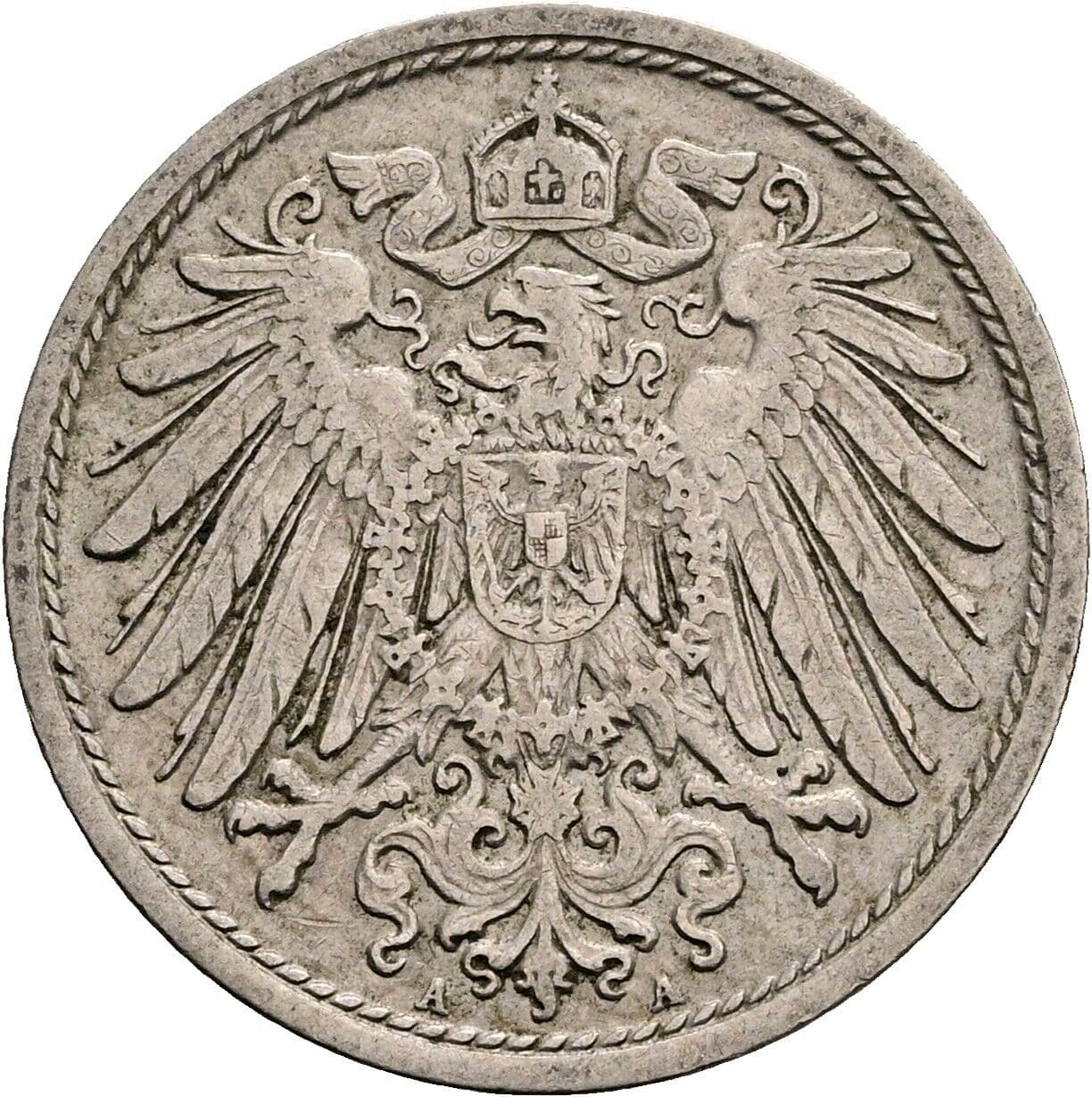 10 Pfennig 1908 A – Rückseite