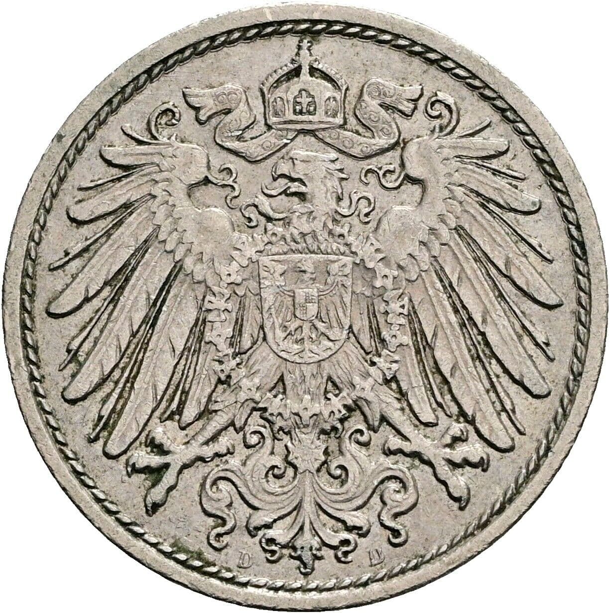 10 Pfennig 1913 D – Rückseite