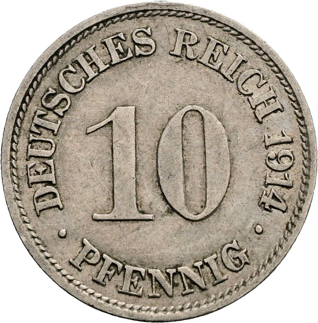 10 Pfennig 1914 G – Vorderseite