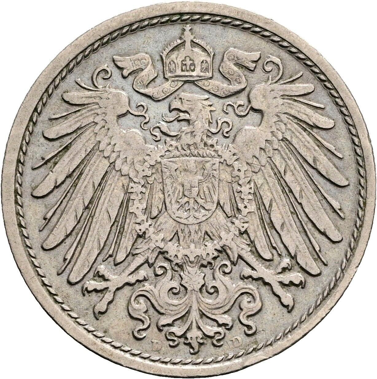 10 Pfennig 1911 D – Rückseite