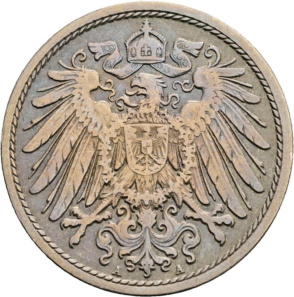 10 Pfennig 1908 A – Rückseite