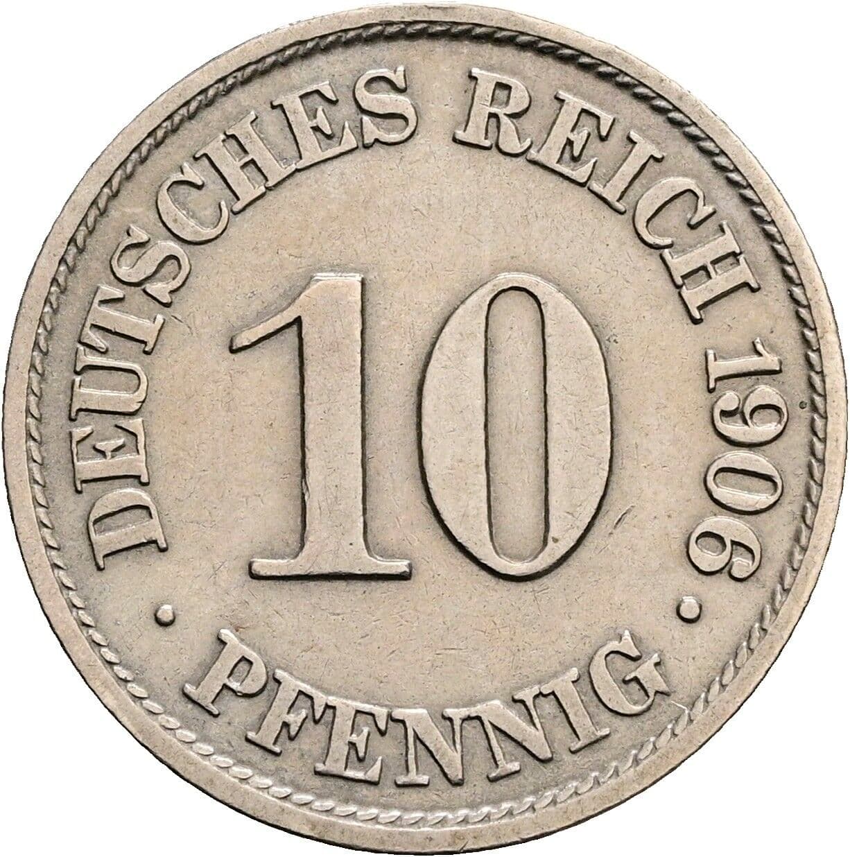 10 Pfennig 1906 A – Vorderseite
