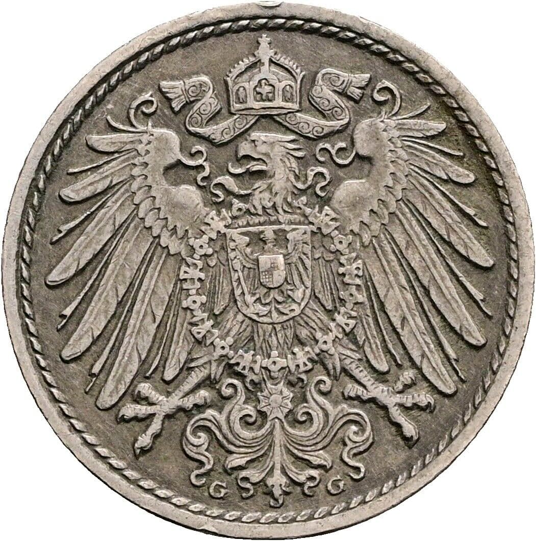 5 Pfennig 1914 G – Rückseite