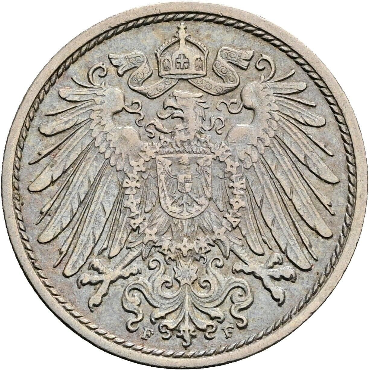 10 Pfennig 1905 F – Rückseite