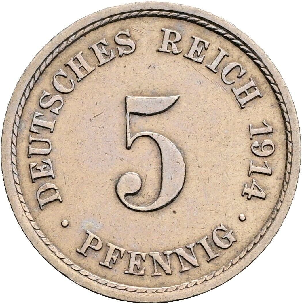5 Pfennig 1914 A – Vorderseite