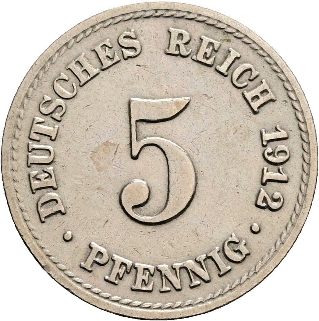 5 Pfennig 1912 A – Vorderseite