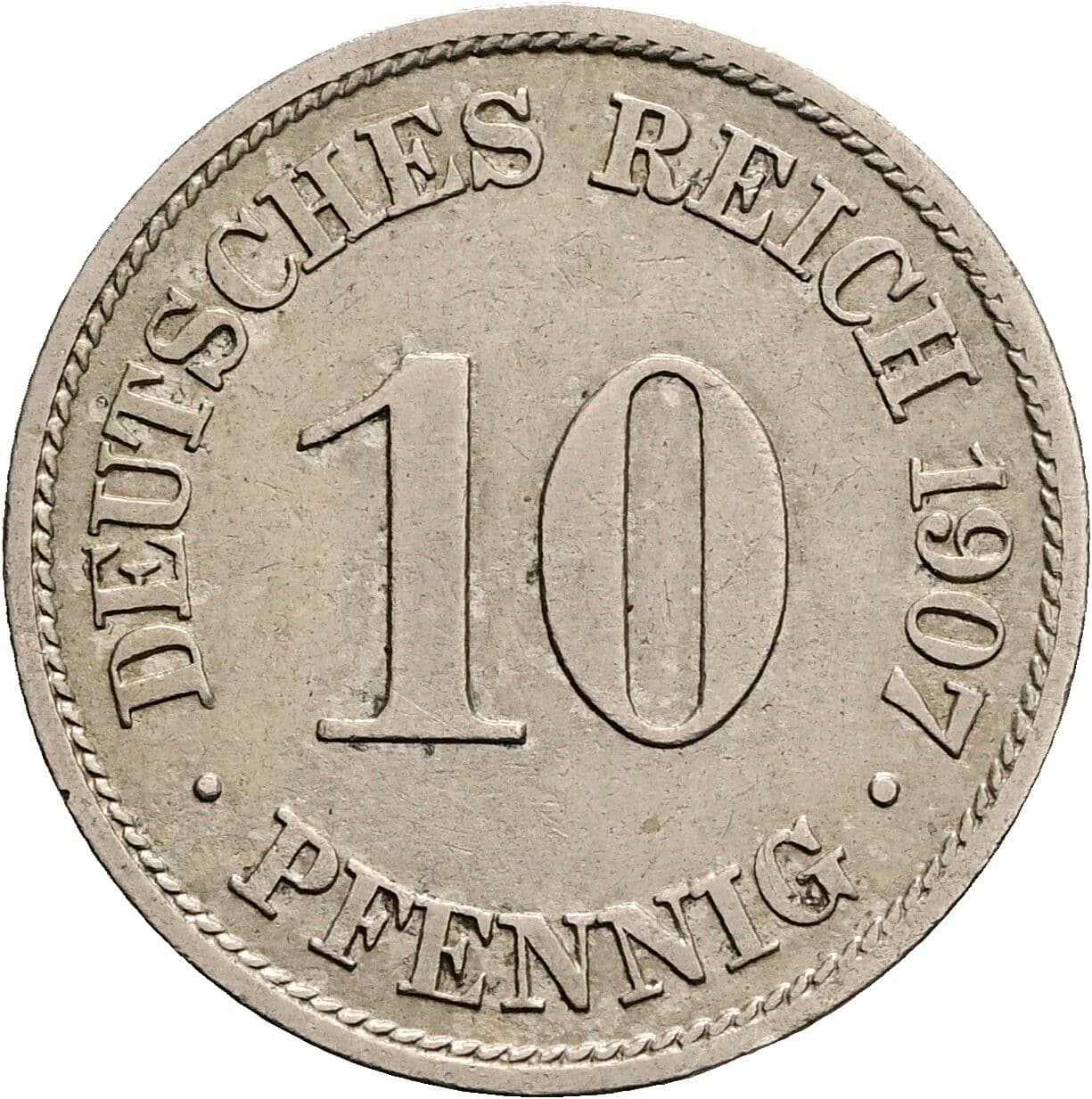 10 Pfennig 1907 A – Vorderseite